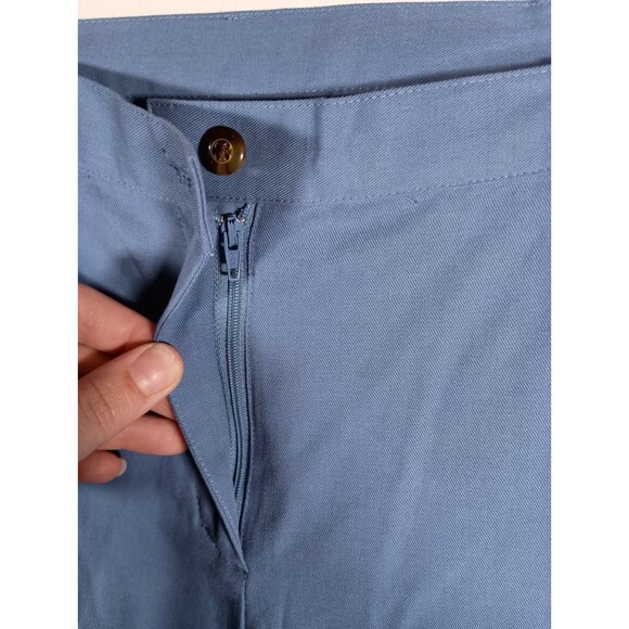 NWT Susan Graver Style Blue Flat Front Wide Leg Loose Pockets Pants Size Medium - Picture 4 of 6
